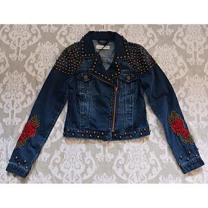Blue Revival Embroidered and Studded Jean Jacket/NWT, Size Small